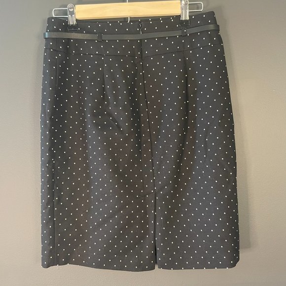 Liz Claiborne belted pencil skirt black mini dot - Picture 5 of 5